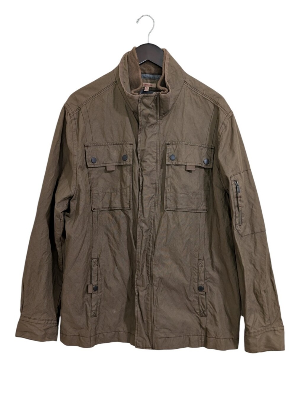 Jeremiah Thorne Coated Canvas Field Jacket Tan Brown XL Rugged Utility